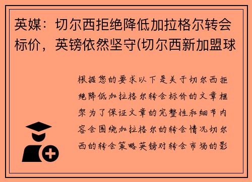 英媒：切尔西拒绝降低加拉格尔转会标价，英镑依然坚守(切尔西新加盟球员)